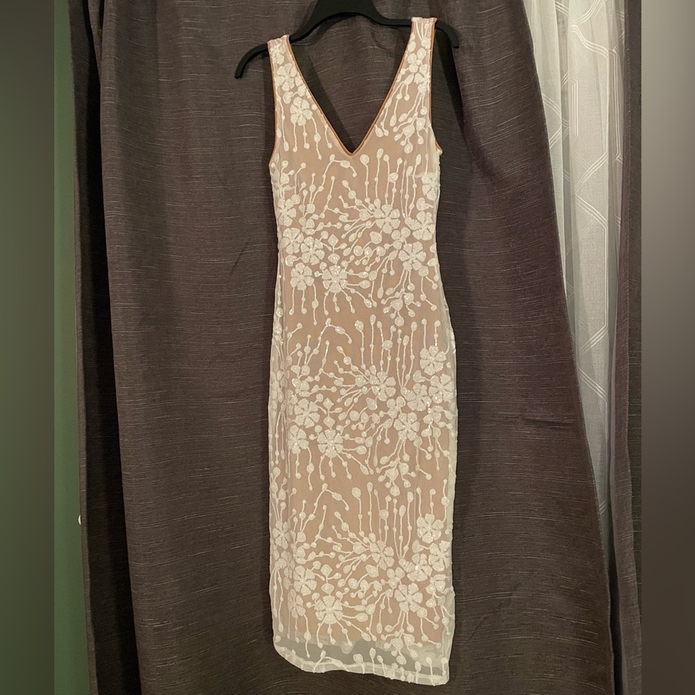 Elegant Cream Floral Dress